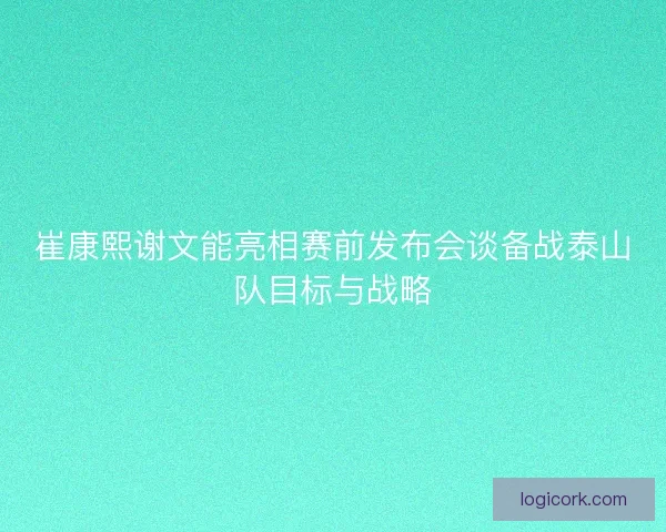 崔康熙谢文能亮相赛前发布会谈备战泰山队目标与战略