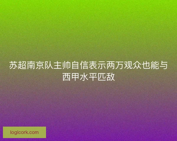 苏超南京队主帅自信表示两万观众也能与西甲水平匹敌