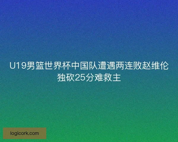 U19男篮世界杯中国队遭遇两连败赵维伦独砍25分难救主